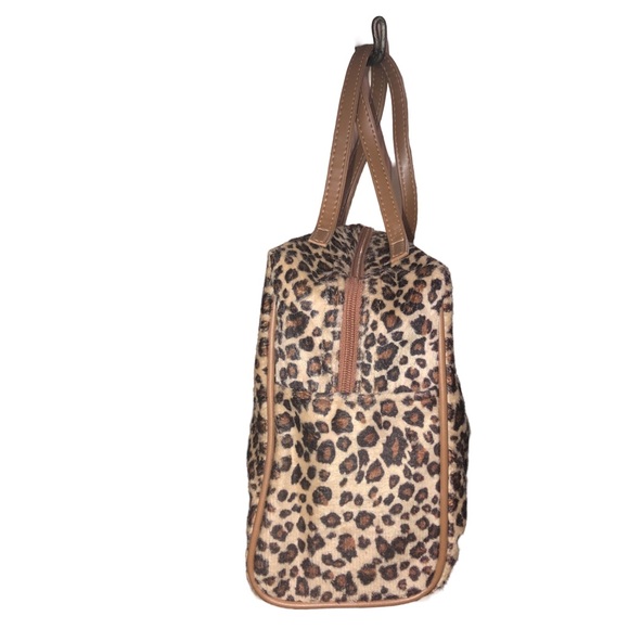 LANCOME Leopard Print Hand Bag Make Up Case Travel Purse  8x7 - Picture 3 of 6